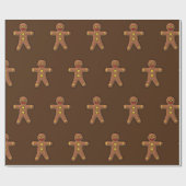 Papier Cadeau Pain d'épice Hommes Motif de biscuits (Plat)