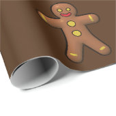 Papier Cadeau Pain d'épice Hommes Motif de biscuits (Coin rond)