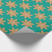 Papier Cadeau Pain d'épice Star Cookies Motif Vert (Coin)