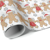 Papier Cadeau Pain d'épices Amis mignonne Noël Gite Cadeau (Coin rond)