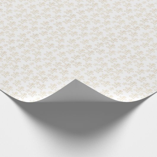 Papier Cadeau Pain d'épices blanc et or Hommes Parties scintilla (Coin)