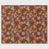 Papier Cadeau Pain d'épices Citrus épices Noël rustique (Plat)