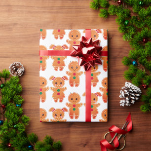 Papier Cadeau Pain d'épices Cookies Noël Holiday Spirit