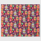 Papier Cadeau pain d'épices de Noël (Plat)