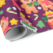 Papier Cadeau pain d'épices de Noël (Coin rond)