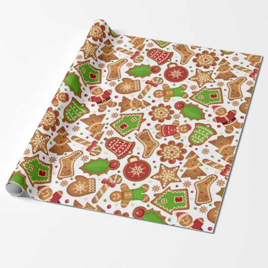 Papier Cadeau pain d'épices de Noël (Déroulé)