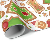 Papier Cadeau pain d'épices de Noël (Coin rond)