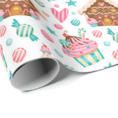 Papier Cadeau Pain d'épices de Noël et petits gâteaux (Coin rond)