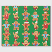 Papier Cadeau Pain d'épices de Noël Les gens Envelopper du papie (Plat)