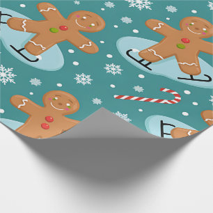 Papier Cadeau Pain d'épices de Noël mignon
