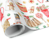 Papier Cadeau Pain d'épices de Noël mignon (Coin rond)