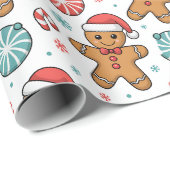 Papier Cadeau Pain d'épices de Noël mignon (Coin rond)