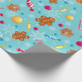 Papier Cadeau Pain d'épices et bonbons de Noël (Coin)