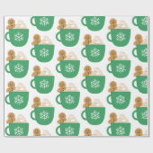 Papier Cadeau Pain d'épices et chocolat chaud Noël (Plat)