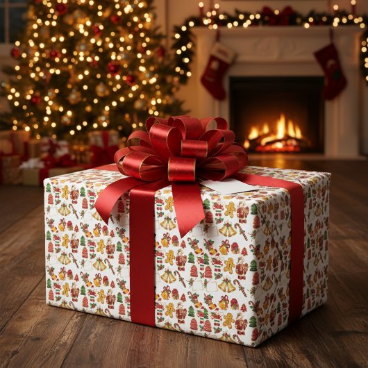 Papier Cadeau Pain d'épices Homme & Traitements de Noël Envelopp