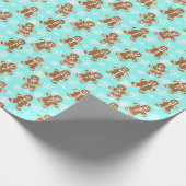 Papier Cadeau Pain d'épices Hommes Blue Snowflake Motif (Coin)