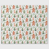 Papier Cadeau Pain d'épices Hommes & Noël Verdure (Plat)