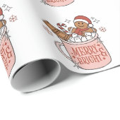 Papier Cadeau Pain d'épices joyeux et lumineux dans la baignoire (Coin rond)