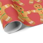 Papier Cadeau Pain d'épices Motif - Papier à envelopper (Coin rond)