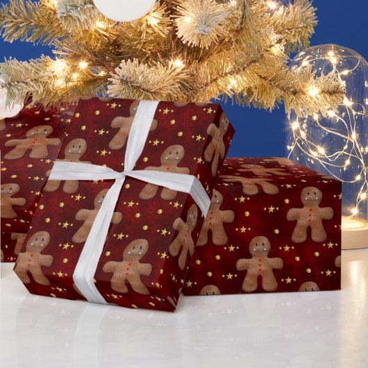 Papier Cadeau Pain d'épices Noël