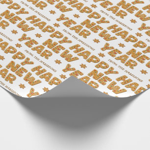 Papier Cadeau Pain d'épices Noël Cookies Personnalisé Nom Nouvel