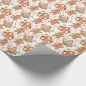 Papier Cadeau Pain d'épices Noël hiver Fêtes Saison (Coin)