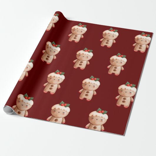 Papier Cadeau Pain d'épices Noël Noël Noël Noël Noël Noël Noël C (Déroulé)