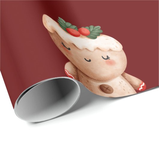 Papier Cadeau Pain d'épices Noël Noël Noël Noël Noël Noël Noël C (Coin rond)