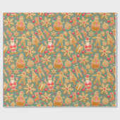 Papier Cadeau Pain d'épices Papier d'emballage de vacances (Plat)