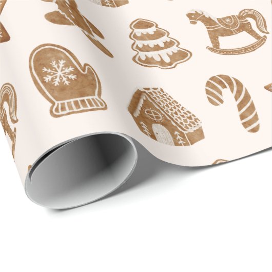 Papier Cadeau Pain d'épices sur l'arrière - plan rose. (Coin rond)