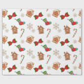 Papier Cadeau Pains d'épice de Noël (Plat)