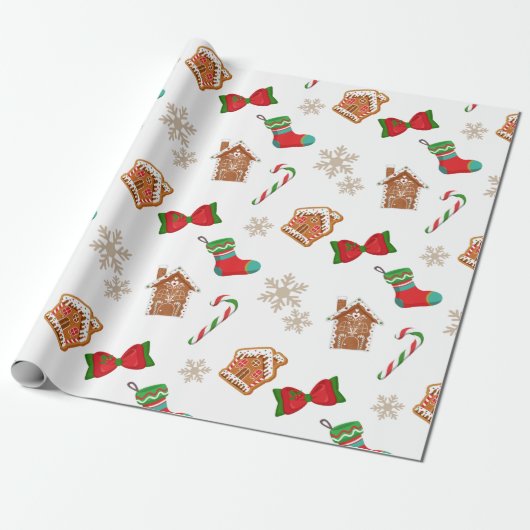 Papier Cadeau Pains d'épice de Noël (Déroulé)