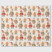 Papier Cadeau Pains d'épices de Noël Hommes (Plat)