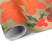 Papier Cadeau Pains d'épices Hommes Holly Berries (Coin rond)