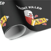 Papier Cadeau Paint Killer Funny Pill Pun Dark BG (Coin rond)