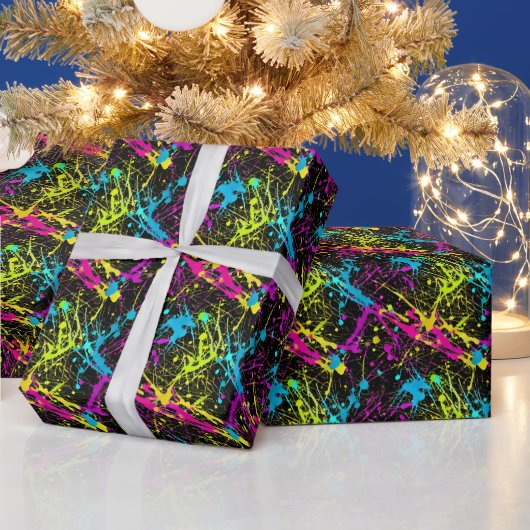 Papier Cadeau Paint Neon brillant (Vacances)
