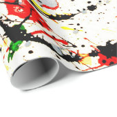 Papier Cadeau Paint Splatter (Coin rond)