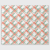 Papier Cadeau Paint Stroke rouge et vert Plaid (Plat)