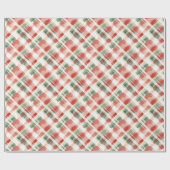 Papier Cadeau Paint Stroke rouge et vert Plaid (Plat)