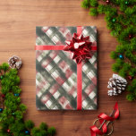 Papier Cadeau Paint Stroke rouge et vert Plaid<br><div class="desc">Motif de contour de peinture rouge et vert</div>
