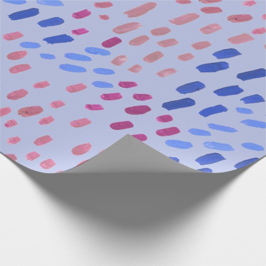 Papier Cadeau Painted Dots Pattern – Hand-Painted Abstract Blue (Coin)