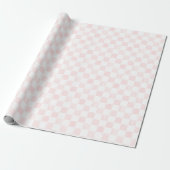 Papier Cadeau Painted Pink and White Check Checkerboard Pattern (Déroulé)