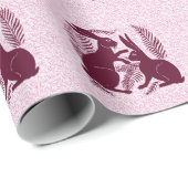 Papier Cadeau Paire Art nouveau de lapins De Morgan et Morris (Coin rond)