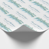 Papier Cadeau Paisible Forêt d'hiver Aquarelle Script Noël (Coin)