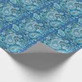 Papier Cadeau Paisley bleu (Coin)