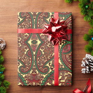 Papier Cadeau Paisley boho de style victorien fleuri motif