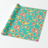 Papier Cadeau Paisley coloré (Déroulé)