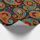 Papier Cadeau Paisley coloré élégant (Coin)
