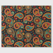 Papier Cadeau Paisley coloré élégant (Plat)