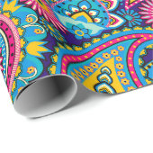 Papier Cadeau Paisley couleur Muti (Coin rond)
